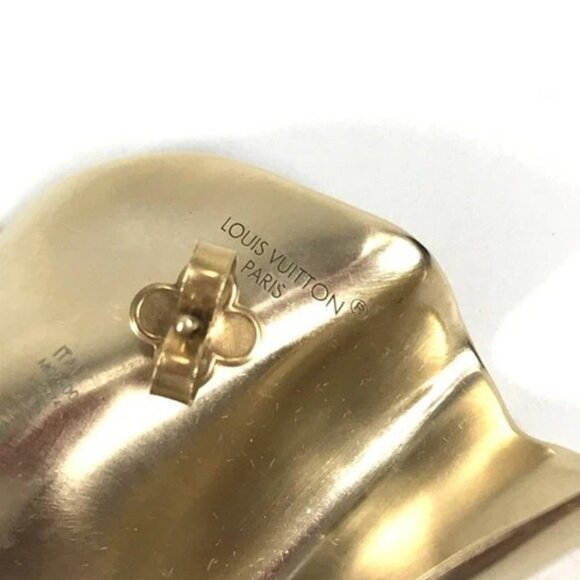 LOUIS VUITTON M02400 LV logo Pierce LV Sculpture Accessories Pierce Metal Gold - Picture 4 of 16